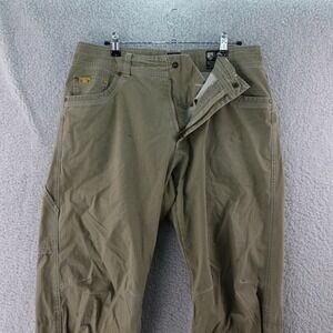 KUHL Mens 34x34 Canvas Work Cargo Pants Khaki Outdoor Utility Adventure Hiking